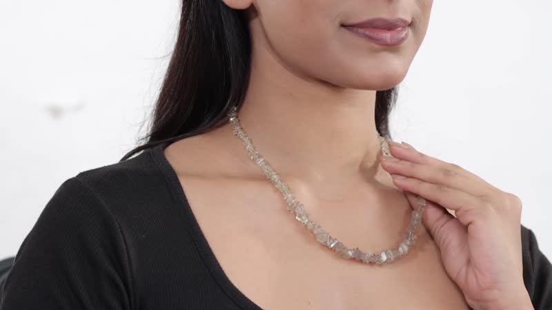 Turkizite 280 ctw Chips Necklace in Rhodium Over Sterling Silver 18-20 Inches