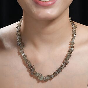 Turkizite 280 ctw Chips Necklace in Rhodium Over Sterling Silver 18-20 Inches