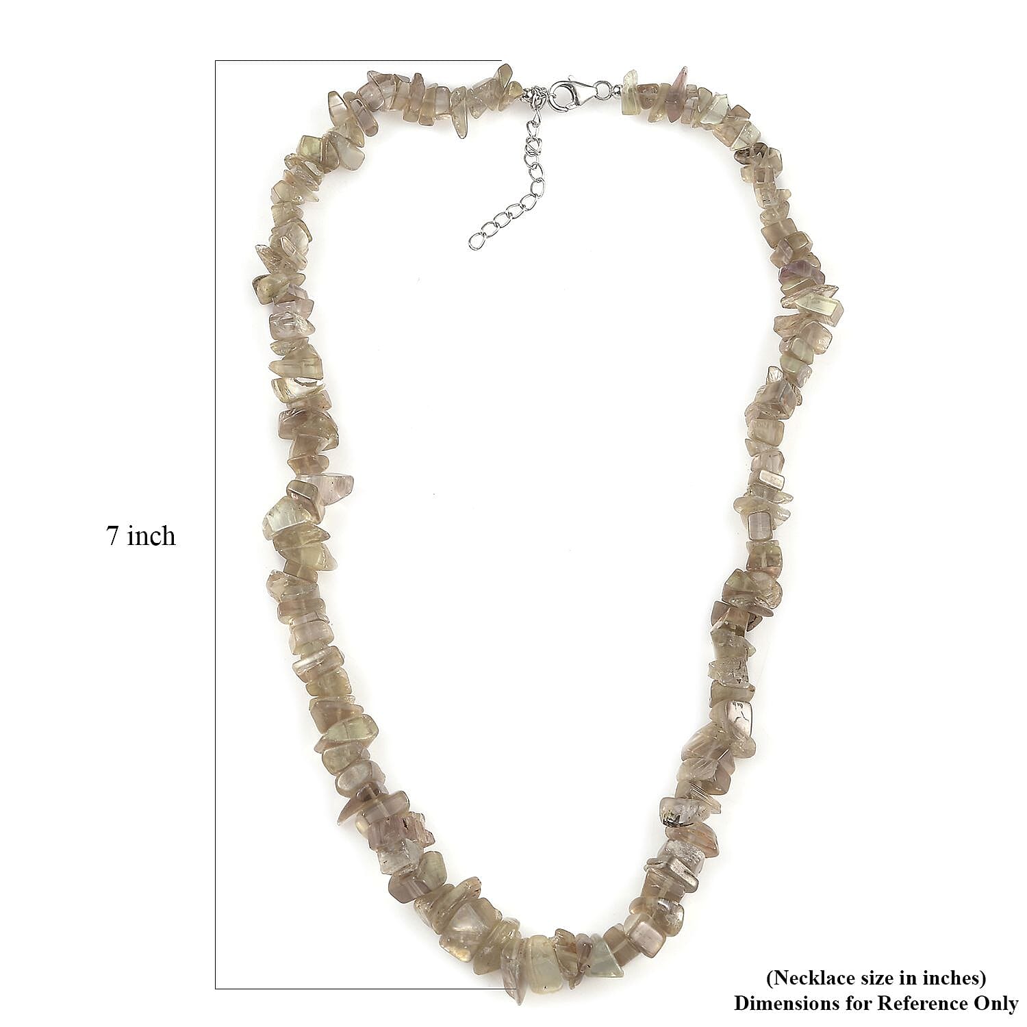 Turkizite 280 ctw Chips Necklace in Rhodium Over Sterling Silver 18-20 Inches