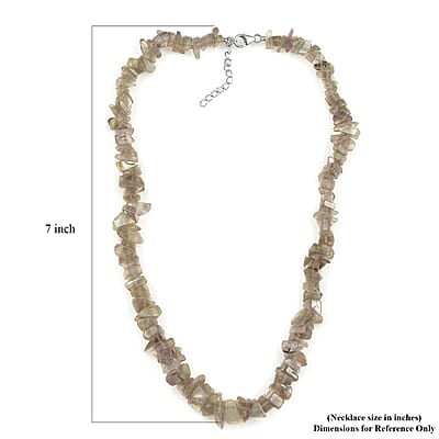 Turkizite 280 ctw Chips Necklace in Rhodium Over Sterling Silver 18-20 Inches