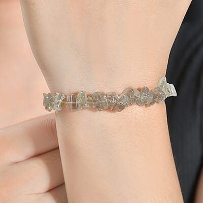 Turkizite 65.00 ctw Chips Bracelet in Rhodium Over Sterling Silver (7.25-9.25)