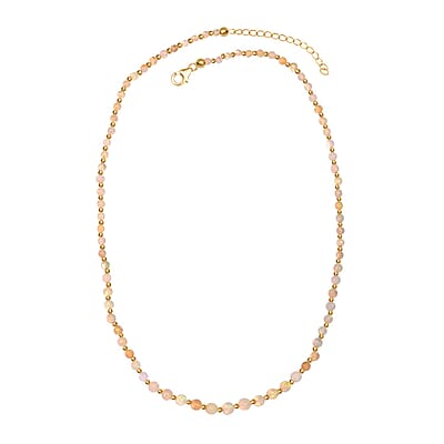 Premium Ethiopian Welo Opal 18.00 ctw Beaded Necklace in 18K Yellow Gold Over Sterling Silver 18 Inches