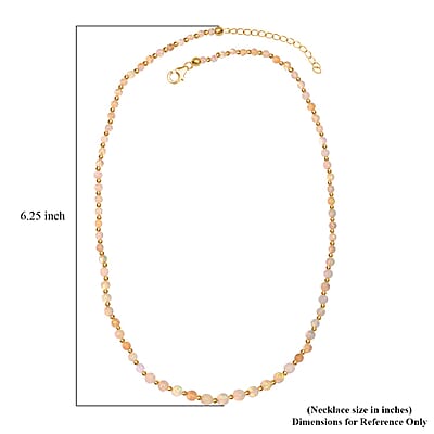 Premium Ethiopian Welo Opal 18.00 ctw Beaded Necklace in 18K Yellow Gold Over Sterling Silver 18 Inches