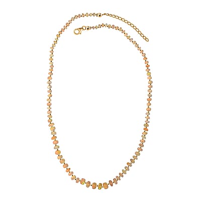 Premium Ethiopian Welo Opal 23.00 ctw Beaded Necklace in 18K Yellow Gold Over Sterling Silver 18 Inches