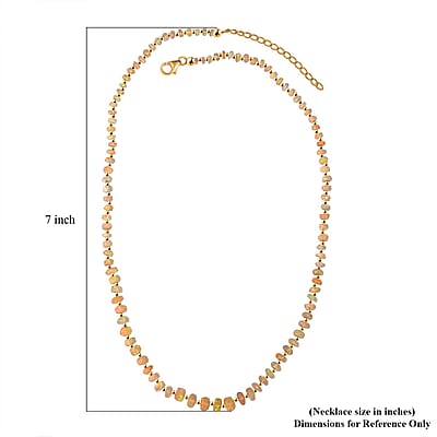 Premium Ethiopian Welo Opal 23.00 ctw Beaded Necklace in 18K Yellow Gold Over Sterling Silver 18 Inches