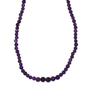 Amethyst 53.00 ctw Beaded Necklace in Stainless Steel 20 Inches