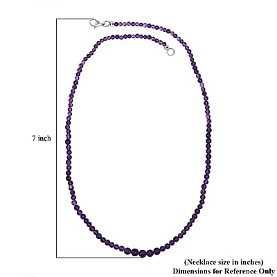 Amethyst 53.00 ctw Beaded Necklace in Stainless Steel 20 Inches