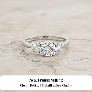 D'Joy Lab Created White Sapphire 1.70 ctw Starlit Sky Ring in Sterling Silver (Size 7.0)