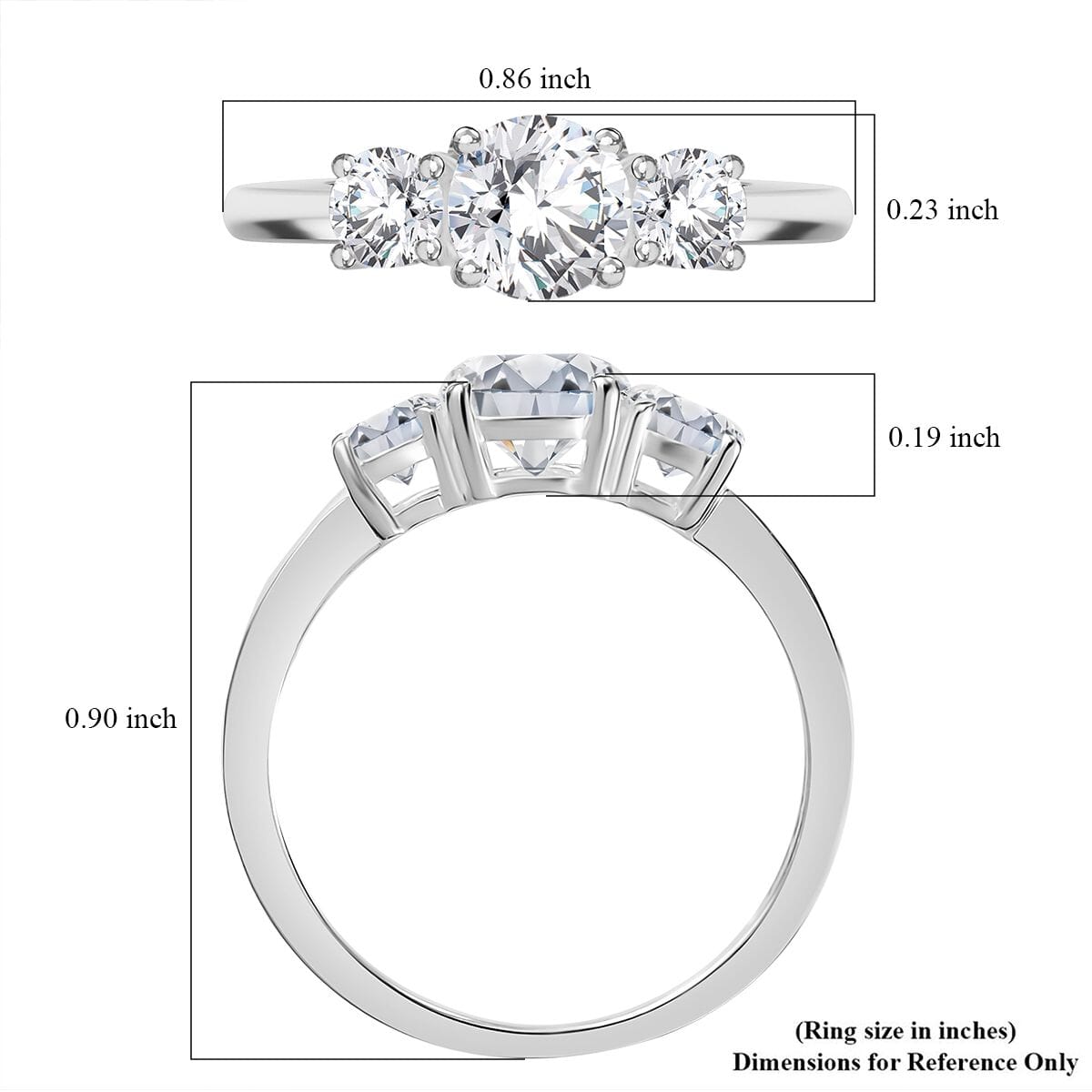 D'Joy Lab Created White Sapphire 1.70 ctw Starlit Sky Ring in Sterling Silver (Size 7.0) image number 5