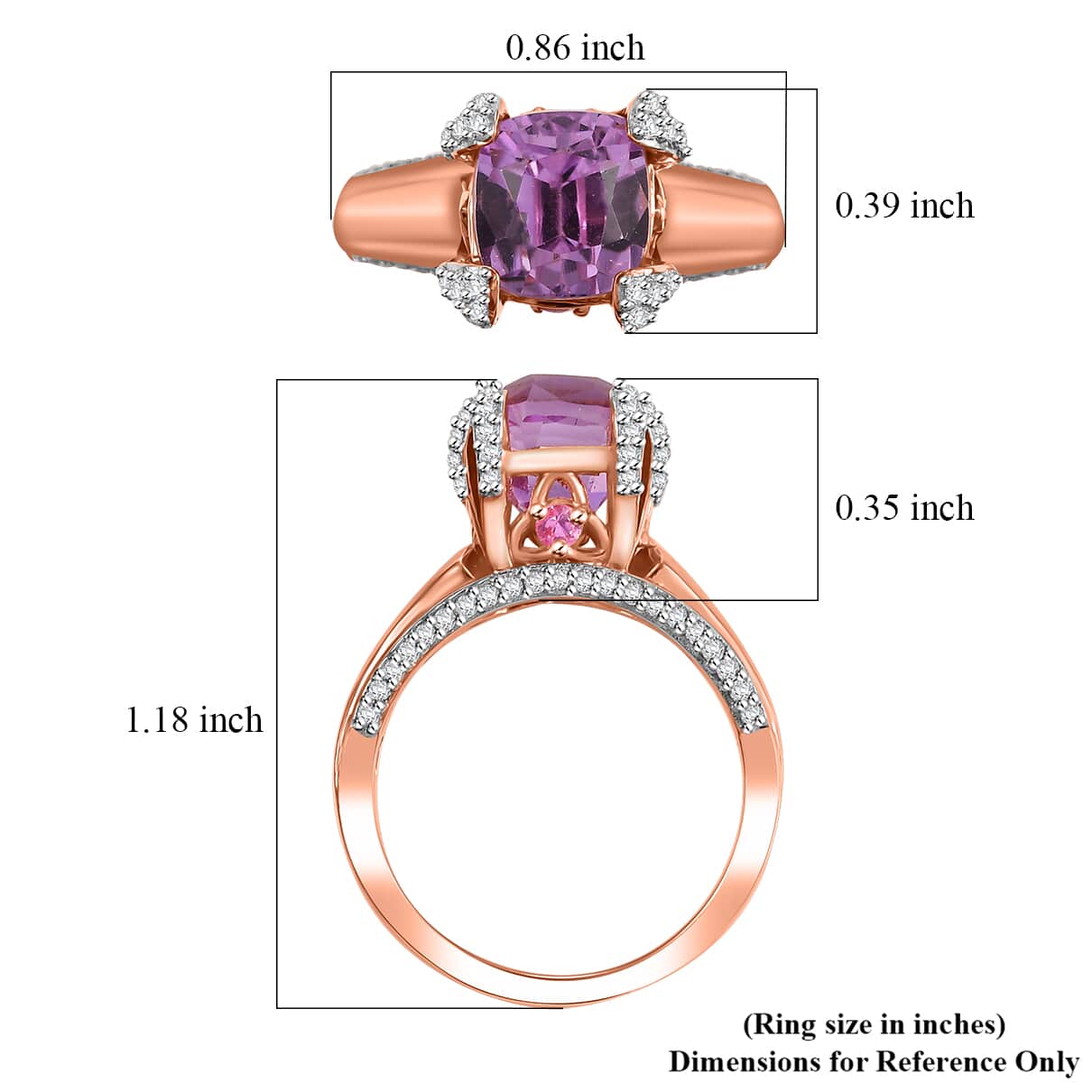 Patroke Kunzite, Multi Gemstone Ring in 18K Vermeil RG Over Sterling Silver (Size 8.0) 4.15 ctw image number 5