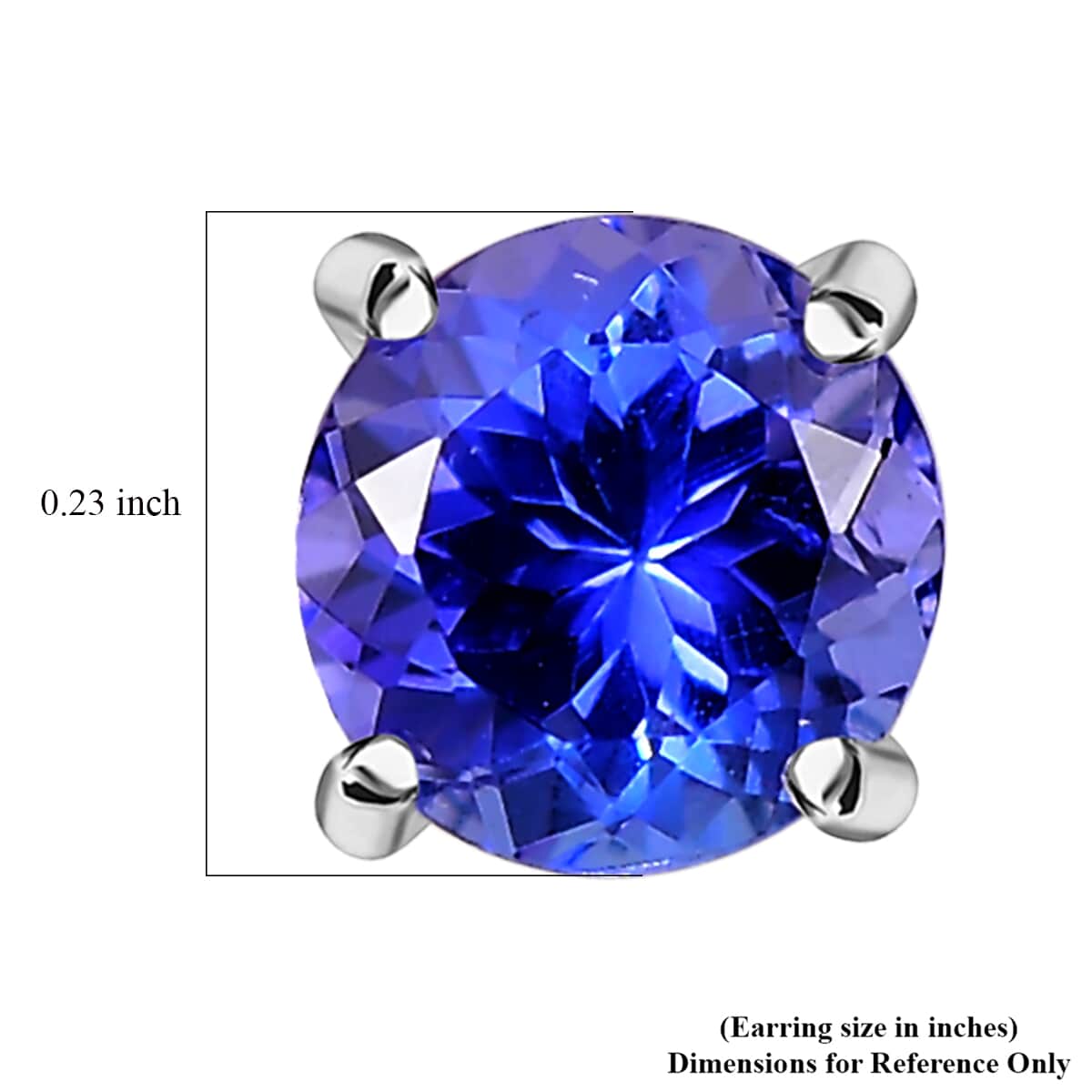 Premium Tanzanite 1.75 ctw Solitaire Stud Earrings in Rhodium Over Sterling Silver image number 4