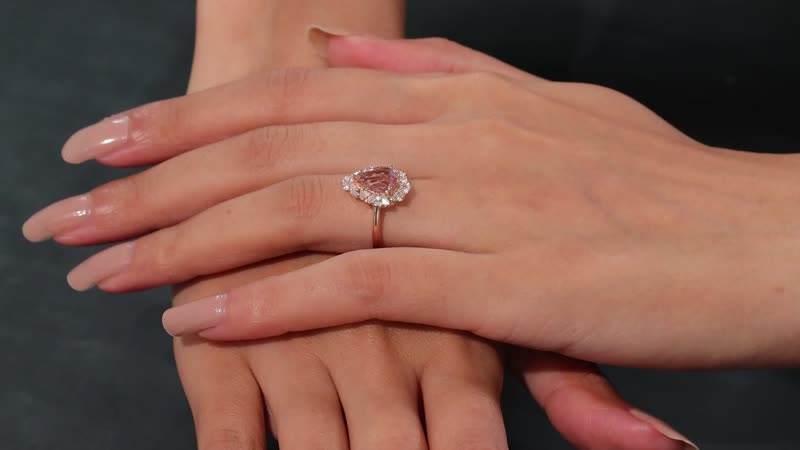 Premium Pink Morganite, Moissanite Ring in 18K Vermeil RG Over Sterling Silver (Size 8.0) 2.00 ctw