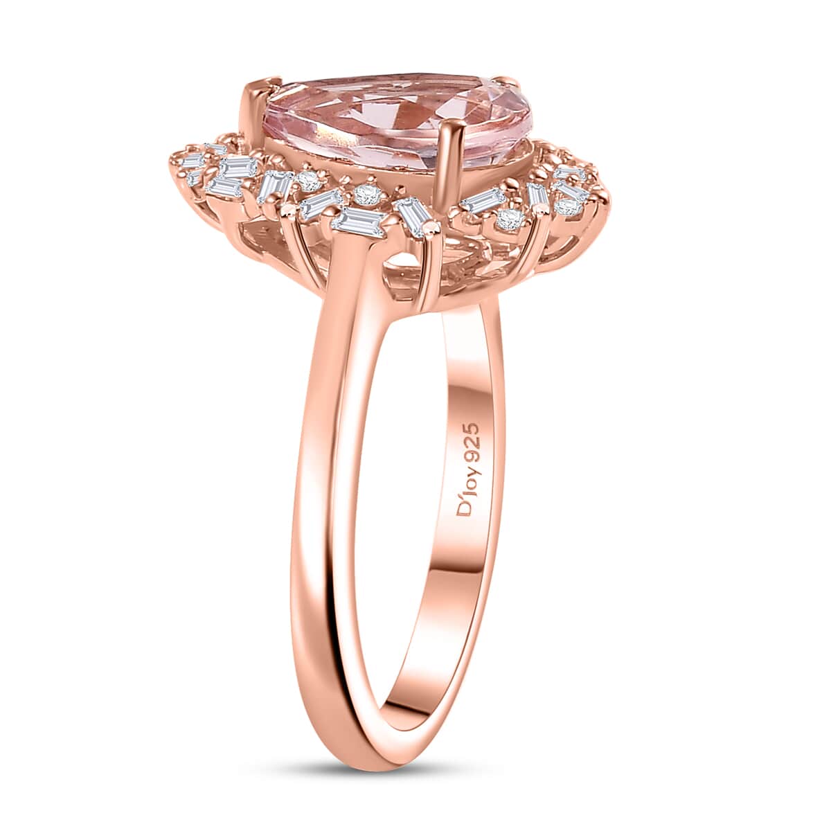 Premium Pink Morganite and Moissanite 2.00 ctw Ring in 18K Vermeil Rose Gold Over Sterling Silver (Size 10.0) image number 3