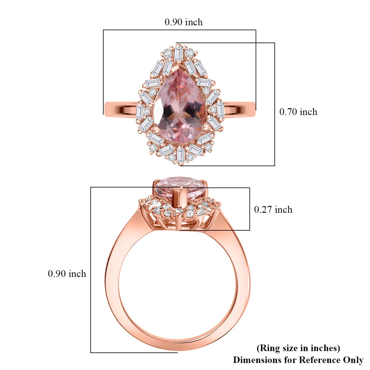 Premium Pink Morganite and Moissanite 2.00 ctw Ring in 18K Vermeil Rose Gold Over Sterling Silver (Size 10.0) image number 5