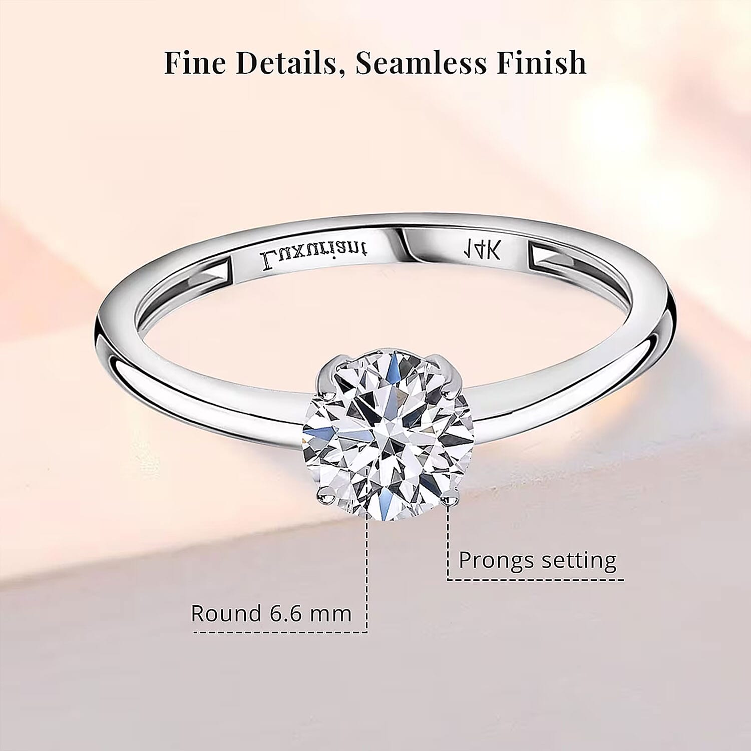 Luxuriant Lab Grown Diamond SI 1.00 ctw Solitaire Ring in 14K White Gold (Size 10.0) (Del. In 8-10 Days)
