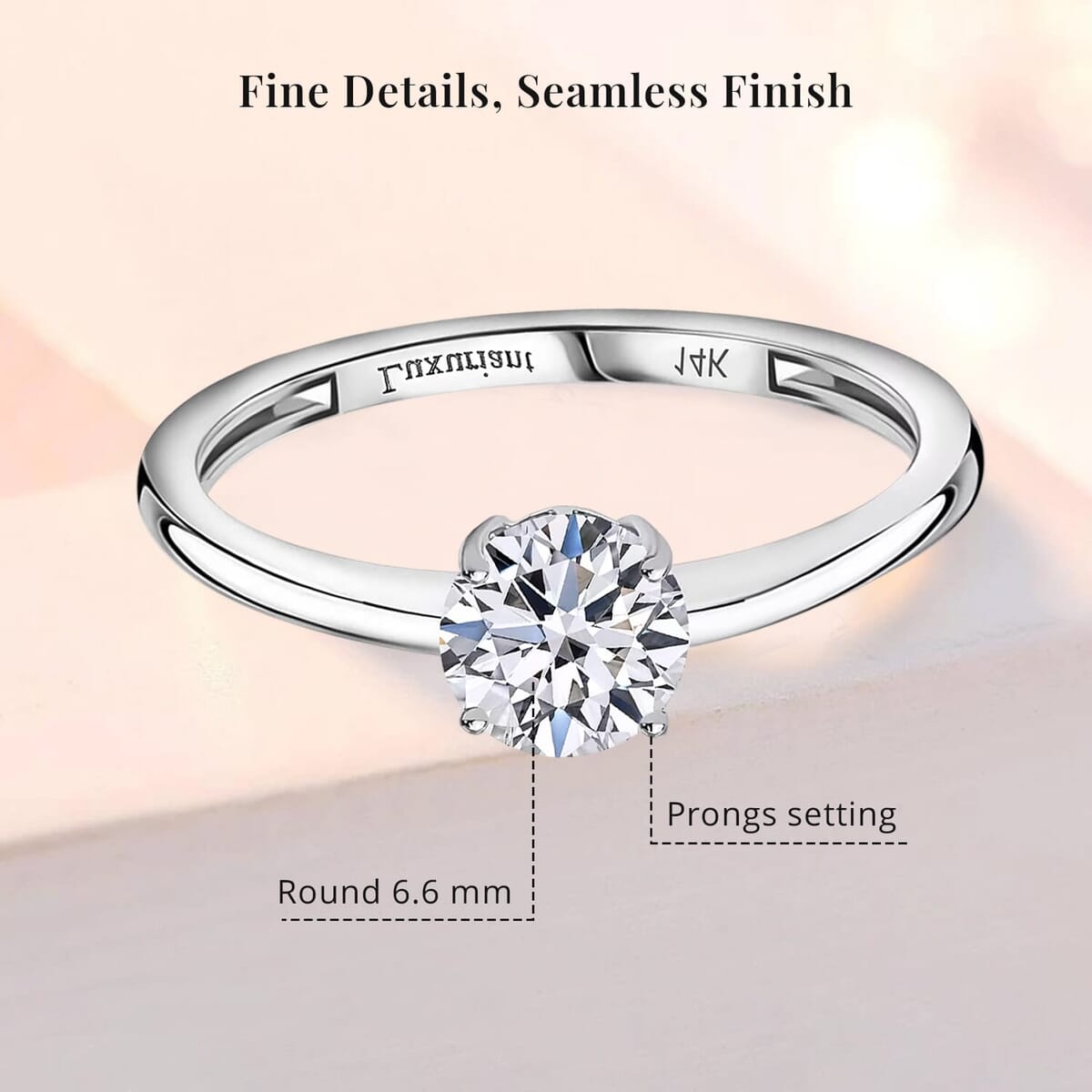Luxuriant Lab Grown Diamond SI 1.00 ctw Solitaire Ring in 14K White Gold (Size 10.0) image number 5