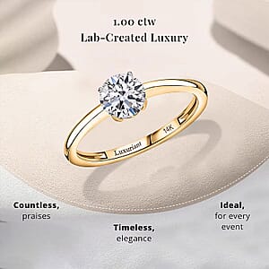 Luxuriant Lab Grown Diamond SI 1.00 ctw Solitaire Ring in 14K Yellow Gold (Size 10.5) (Del. In 8-10 Days)