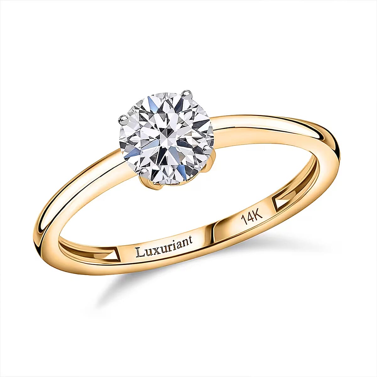 Luxuriant Lab Grown Diamond SI 1.00 ctw Solitaire Ring in 14K Yellow Gold (Size 11.5) image number 0