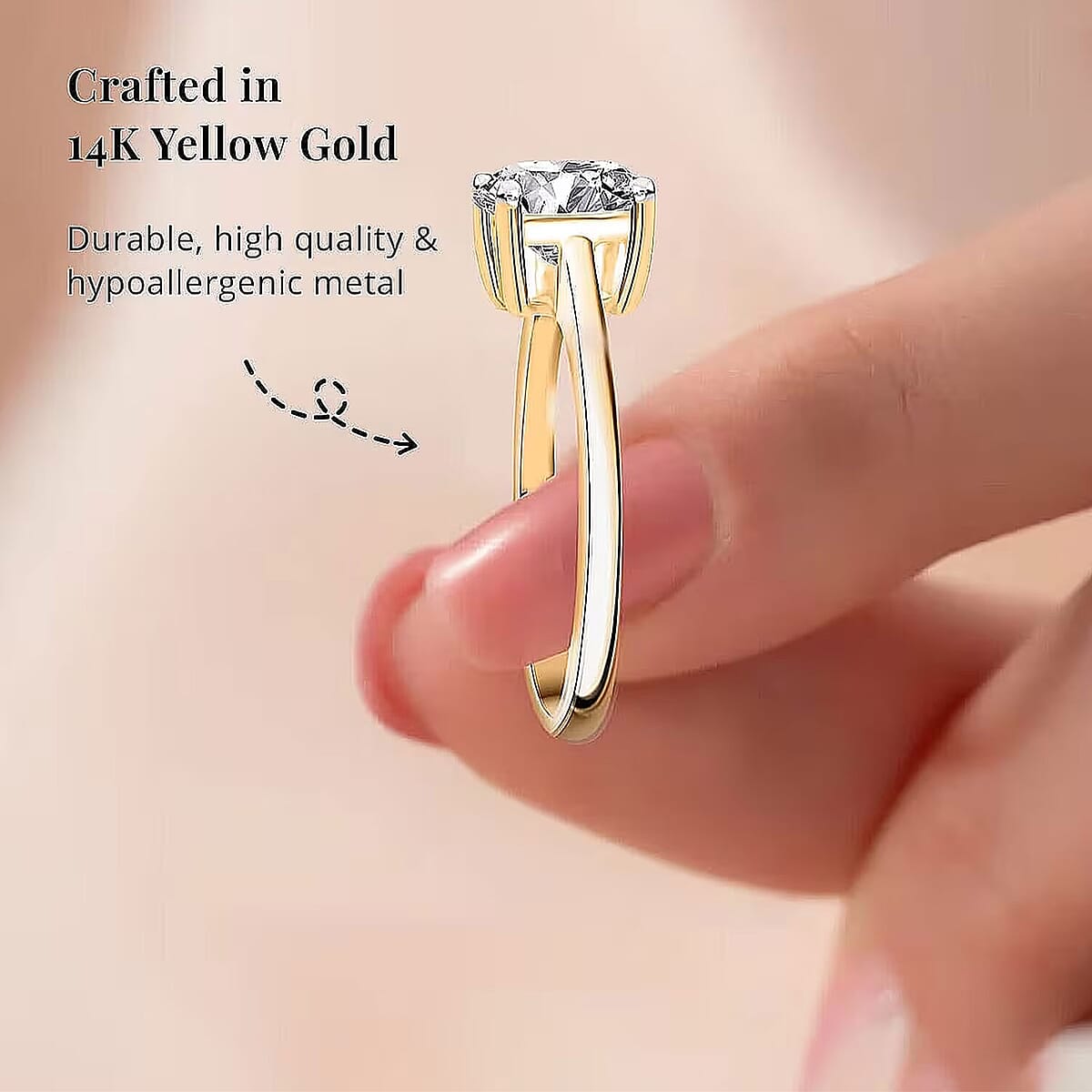 Luxuriant Lab Grown Diamond SI 1.00 ctw Solitaire Ring in 14K Yellow Gold (Size 7.5) image number 6