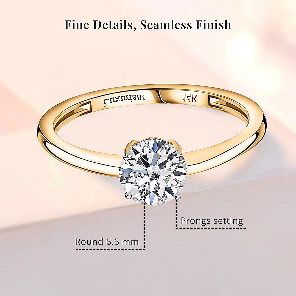 Luxuriant Lab Grown Diamond SI 1.00 ctw Solitaire Ring in 14K Yellow Gold (Size 9.5) image number 5