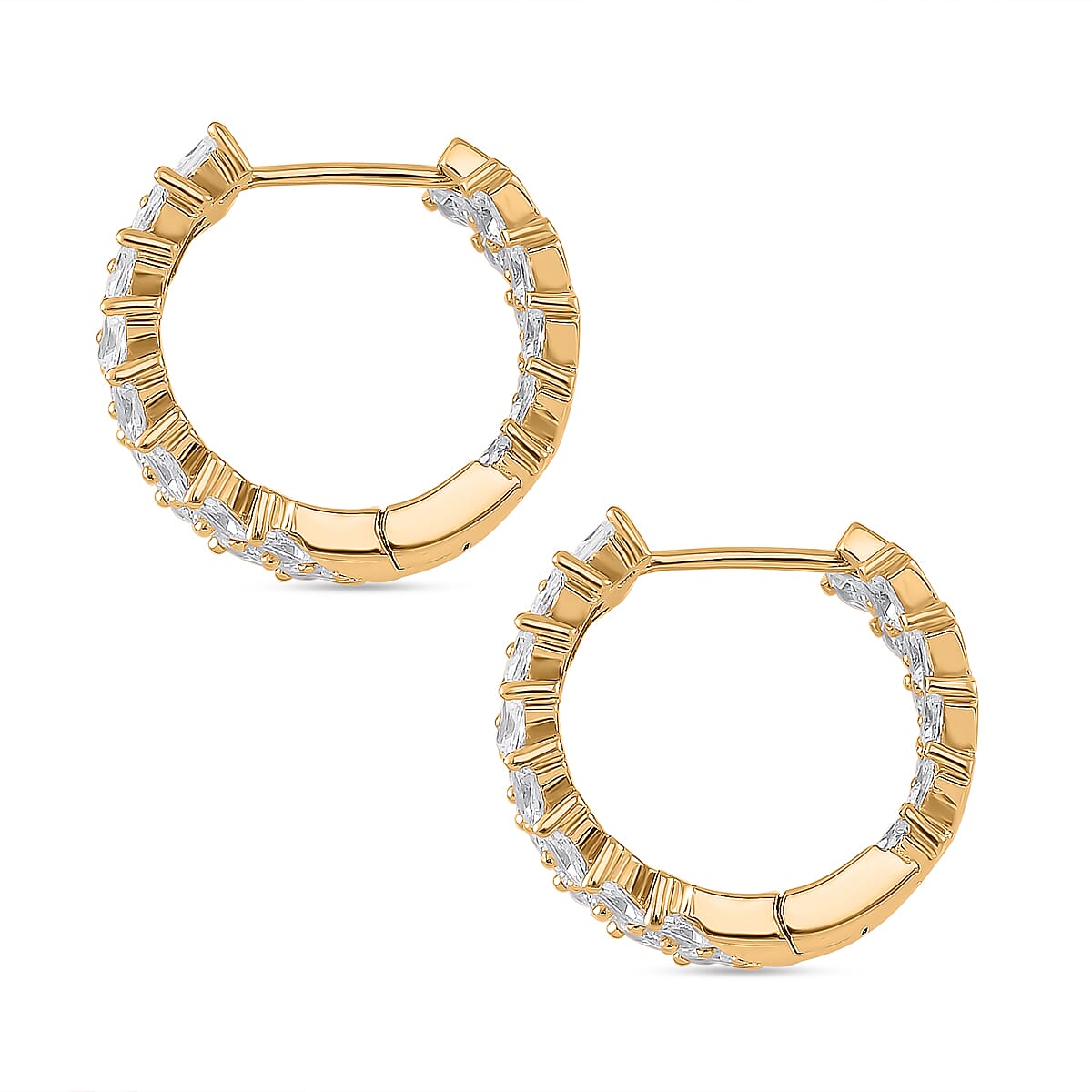 White Zircon 4.90 ctw Sunray's Earrings in 18K Vermeil Yellow Gold Over Sterling Silver