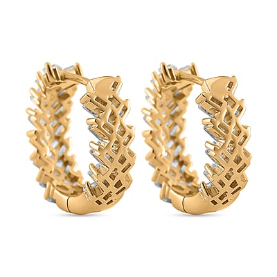 White Zircon 4.90 ctw Sunray's Earrings in 18K Vermeil Yellow Gold Over Sterling Silver