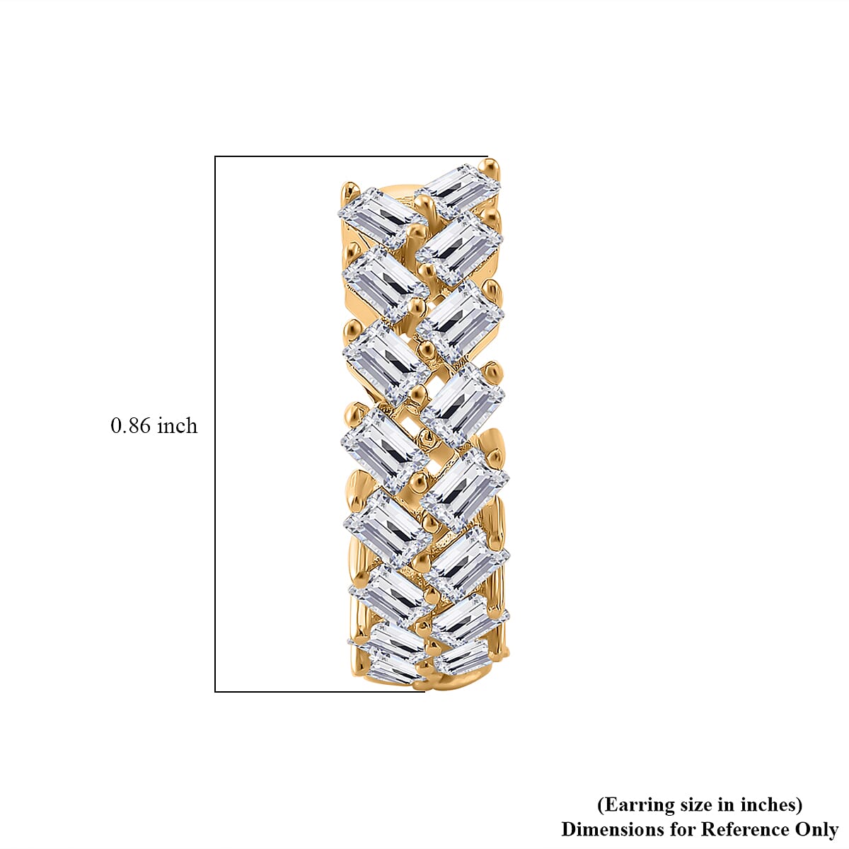 White Zircon 4.90 ctw Sunray's Earrings in 18K Vermeil Yellow Gold Over Sterling Silver