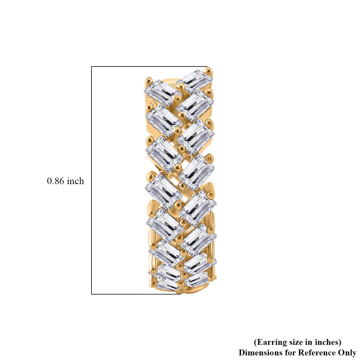 Doorbuster White Zircon Hoop Earrings in 18K Vermeil YG Over Sterling Silver 4.90 ctw image number 5