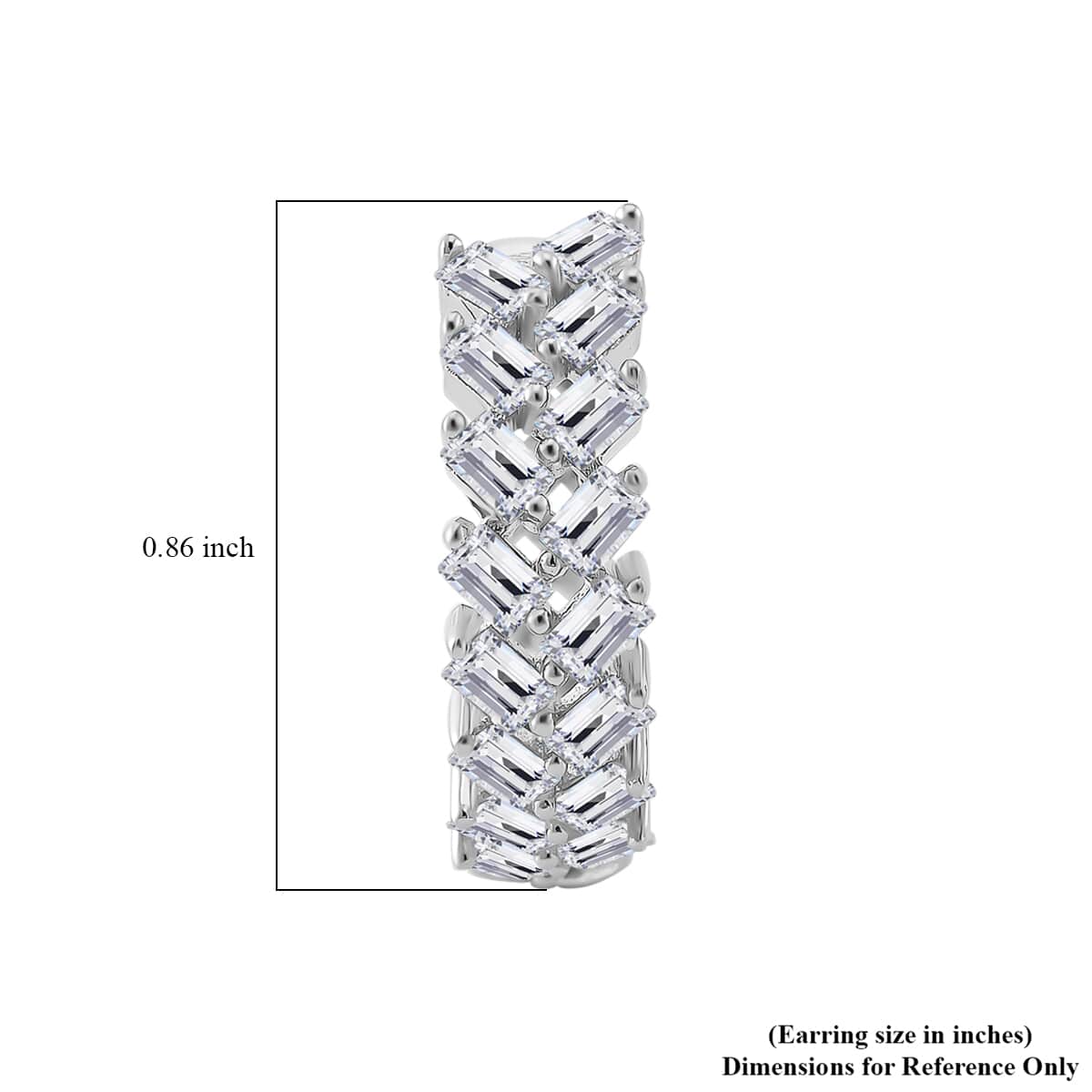 Doorbuster White Zircon 4.90 ctw Sunray's Earrings in Rhodium Over Sterling Silver image number 5