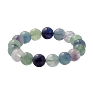 Multi Fluorite 250.00 ctw Beaded Stretch Bracelet