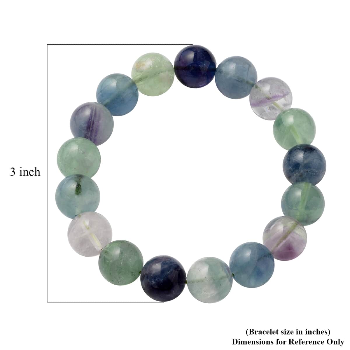 Multi Fluorite 250.00 ctw Beaded Stretch Bracelet image number 2