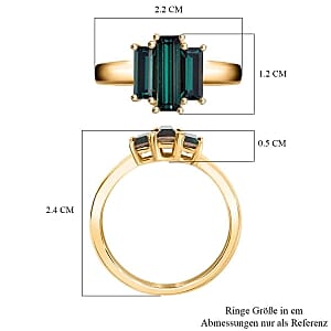 Emerald Swarovski Crystal 1.80 ctw Ring in 14K YG Over Sterling Silver (Size 6.5)