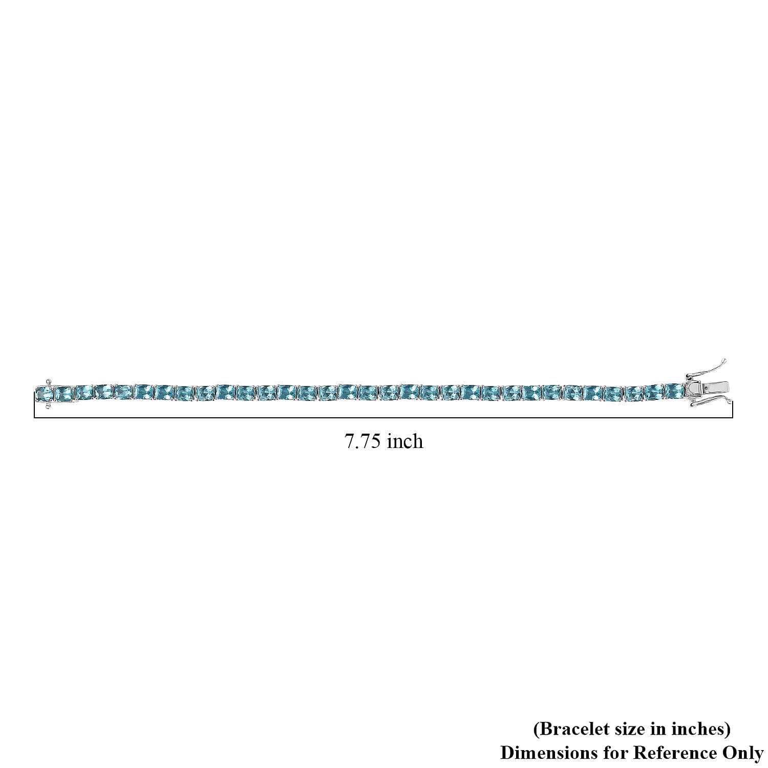 D'Joy Betroka Blue Apatite 15.50 ctw Serenity Vine Bracelet in Rhodium Over Sterling Silver (7.25 In)