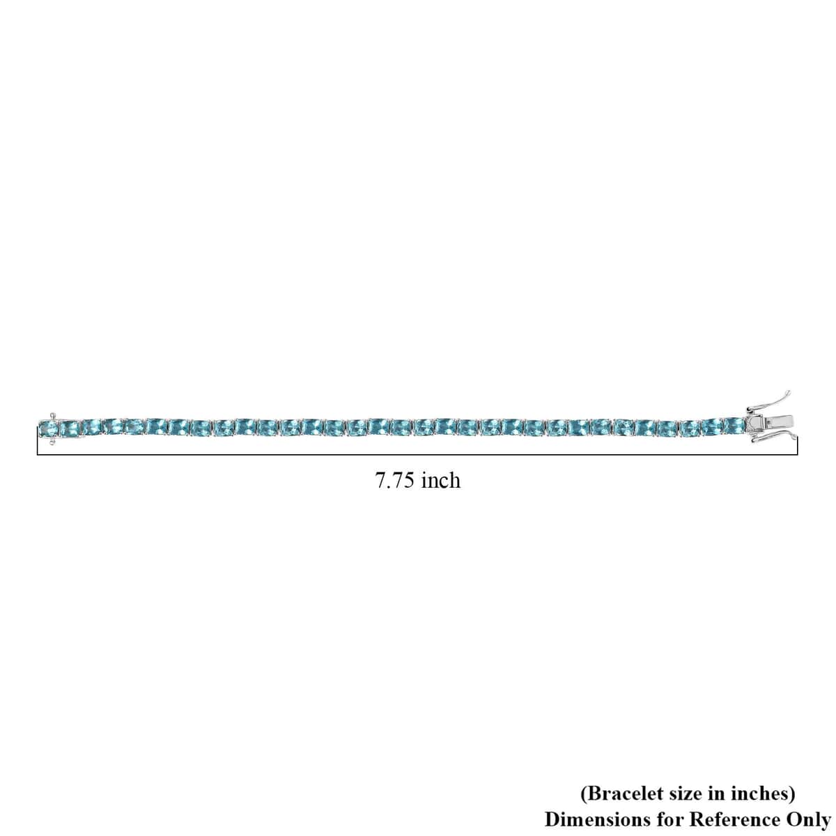 Betroka Blue Apatite 15.50 ctw Bracelet in Rhodium Over Sterling Silver (7.25 In) image number 4