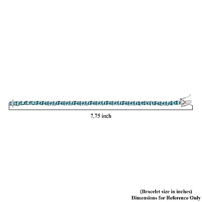 D'Joy Betroka Blue Apatite 15.50 ctw Serenity Vine Bracelet in Rhodium Over Sterling Silver (7.25 In)
