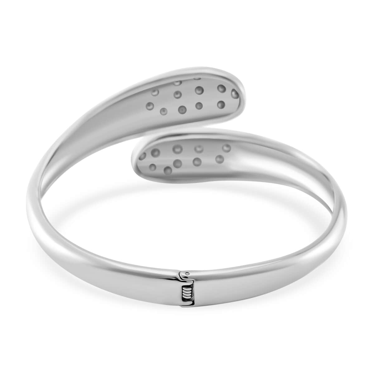 Simulated Diamond Bangle Bracelet in Stainless Steel (7.50 In) image number 3