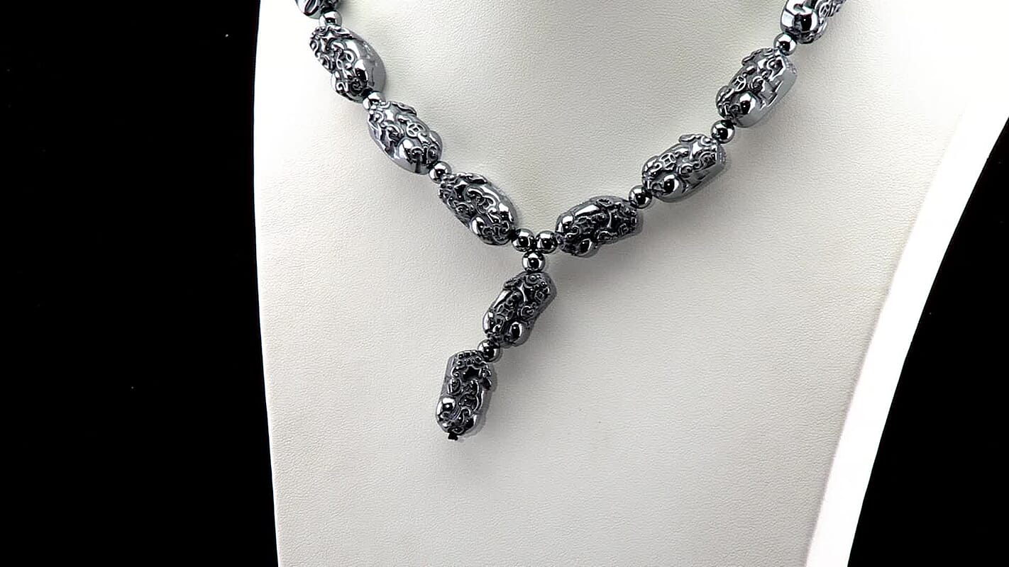 Terahertz 360.00 ctw Pixiu Carved Necklace in Stainless Steel 18-20 Inches