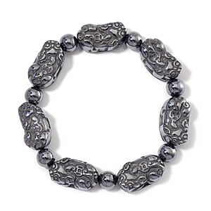 Terahertz 155.00 ctw Pixiu Carved Stretch Bracelet