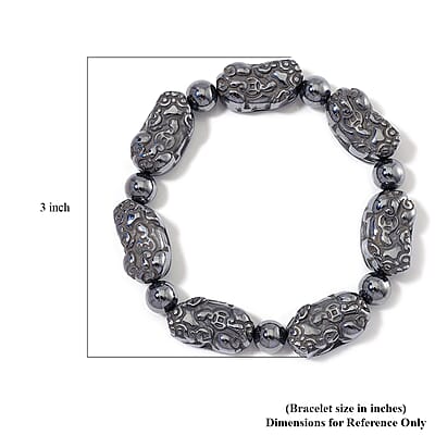 Terahertz 155.00 ctw Pixiu Carved Stretch Bracelet