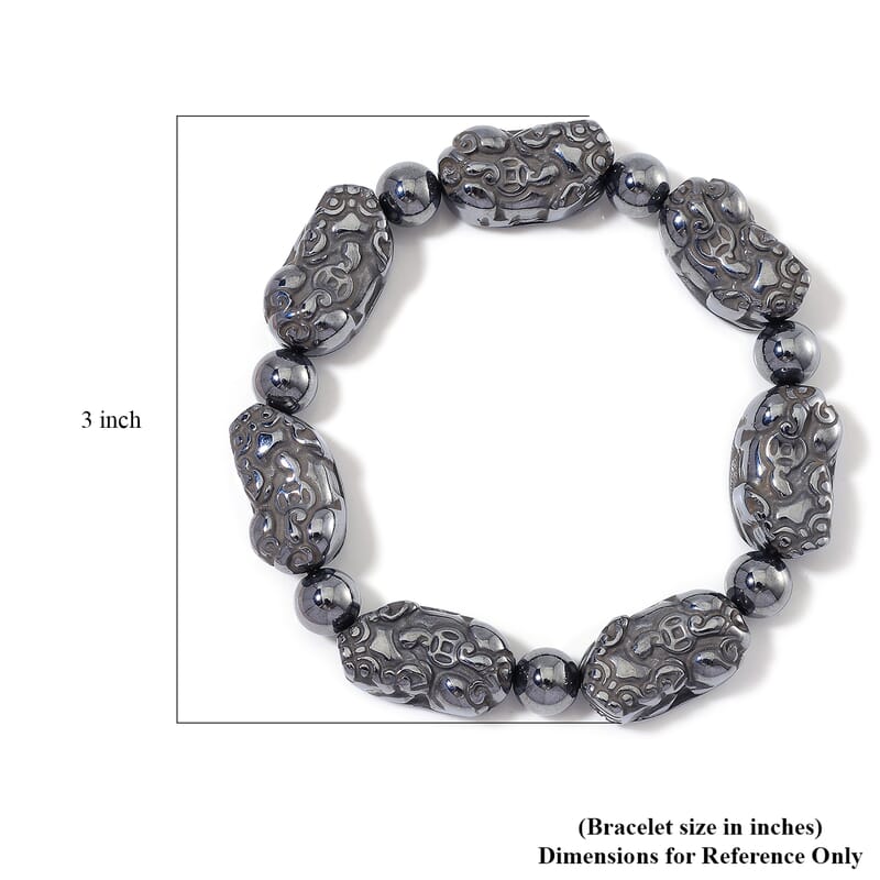 Terahertz 155.00 ctw Pixiu Carved Stretch Bracelet