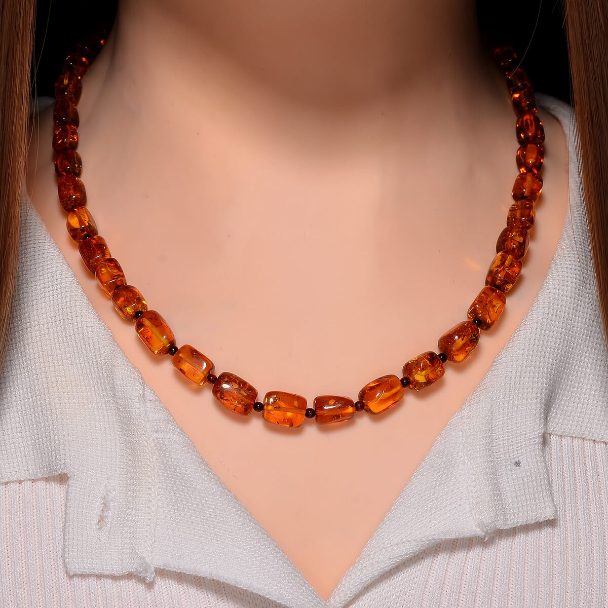 Baltic Amber Necklace Rhodium on Sterling Silver Baltic Amber Necklace Rhodium on Sterling Silver
