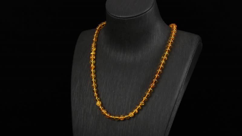 Baltic Amber Beaded Necklace in Sterling Silver 20 Inches