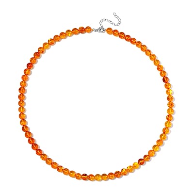 Baltic Amber Beaded Necklace in Sterling Silver 20 Inches