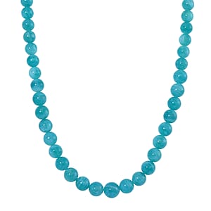 Amazonite 475.00 ctw Beaded Necklace in Rhodium Over Sterling Silver 20 Inches