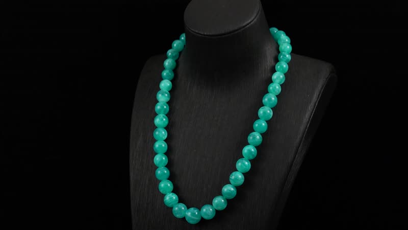 Amazonite 475.00 ctw Beaded Necklace in Rhodium Over Sterling Silver 20 Inches