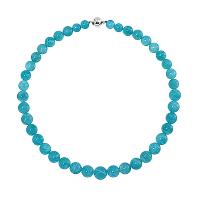 Amazonite 475.00 ctw Beaded Necklace in Rhodium Over Sterling Silver 20 Inches