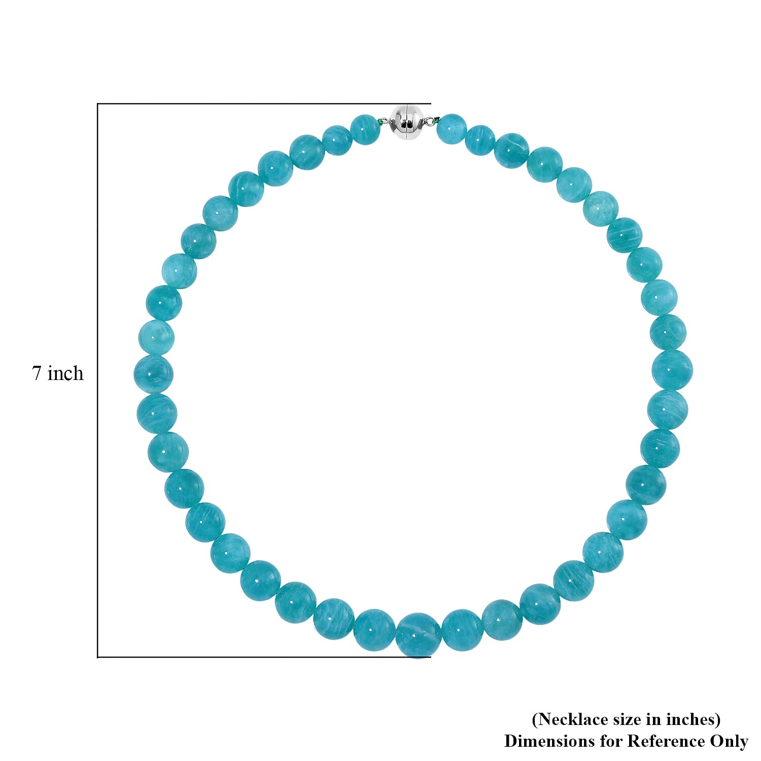 Amazonite 475.00 ctw Beaded Necklace in Rhodium Over Sterling Silver 20 Inches