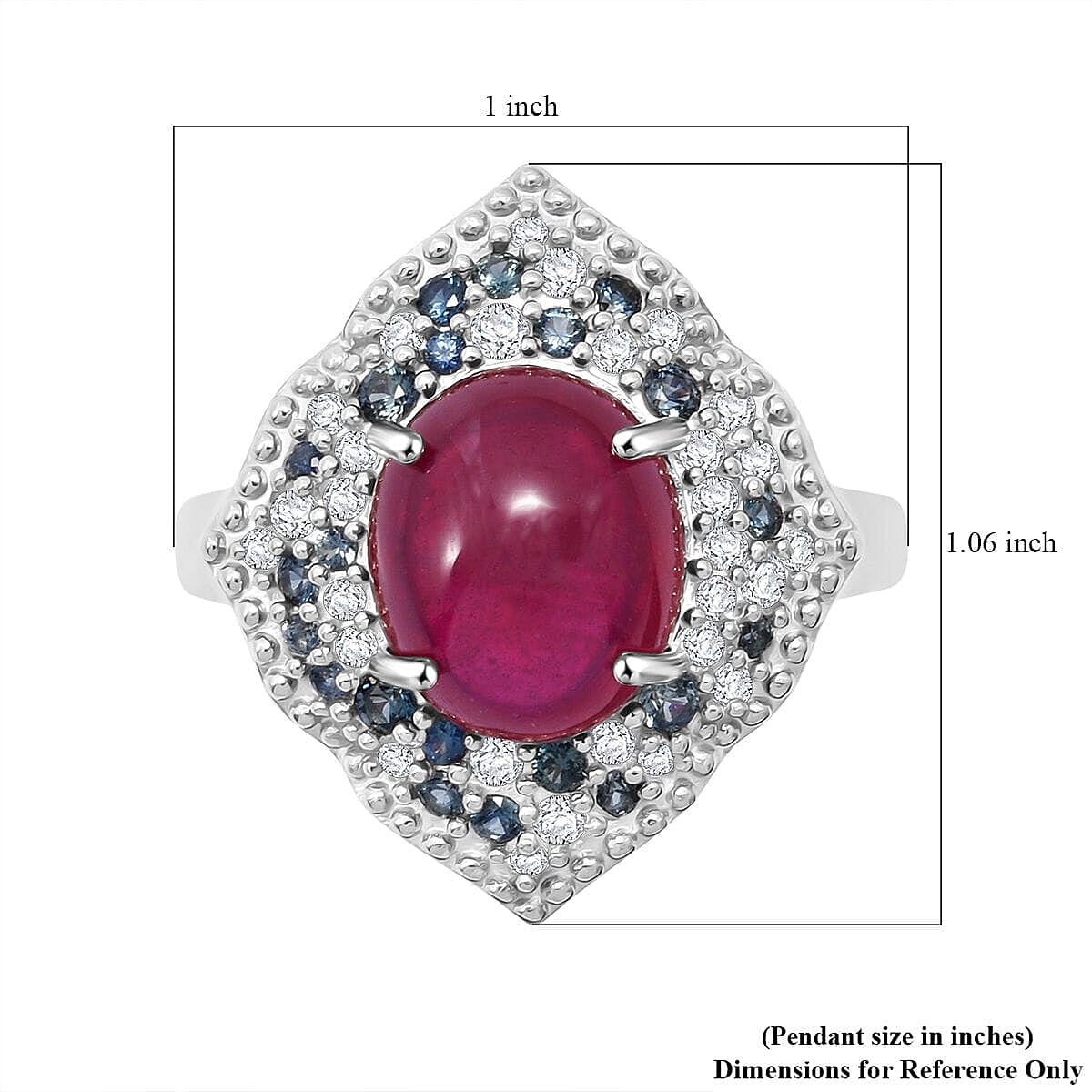 African Ruby (FF), Multi Gemstone Ring in Rhodium Over Sterling Silver (Size 10.0) 9.20 ctw image number 5