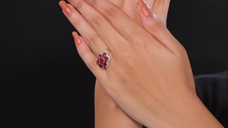 Lightning Deal Certified & Appraised Luxoro 10K Yellow Gold AAA Ouro Fino Rubellite, Diamond (G-H, I2) (0.40 cts) Ring (Size 10.0) (4.20 g) 3.55 ctw