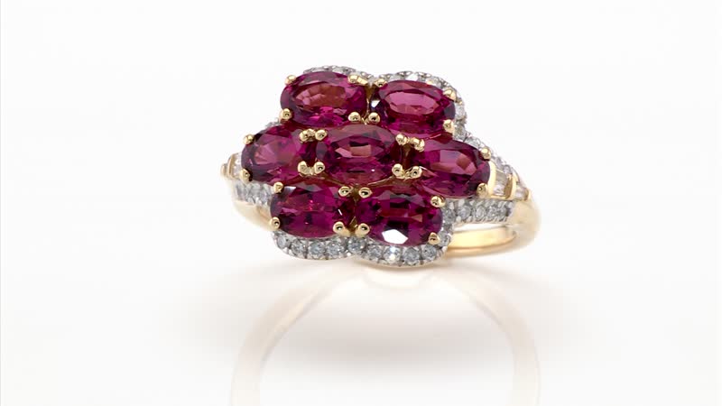 Lightning Deal Certified & Appraised Luxoro 10K Yellow Gold AAA Ouro Fino Rubellite, Diamond (G-H, I2) (0.40 cts) Ring (Size 10.0) (4.20 g) 3.55 ctw